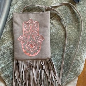 Hamsa suede bag